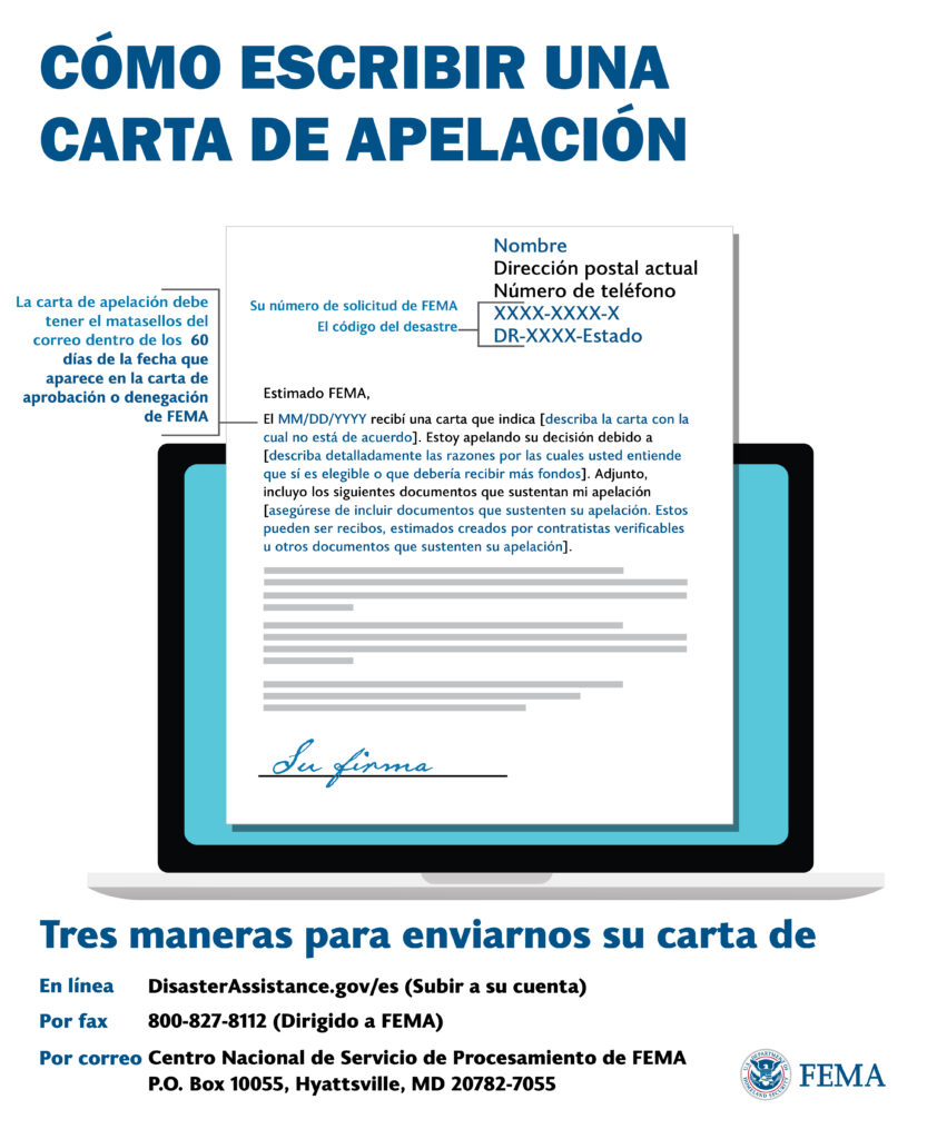 Cómo apelar una denegación de reclamación 1 Cómo puedo apelar la decisión final? | FEMA.gov
